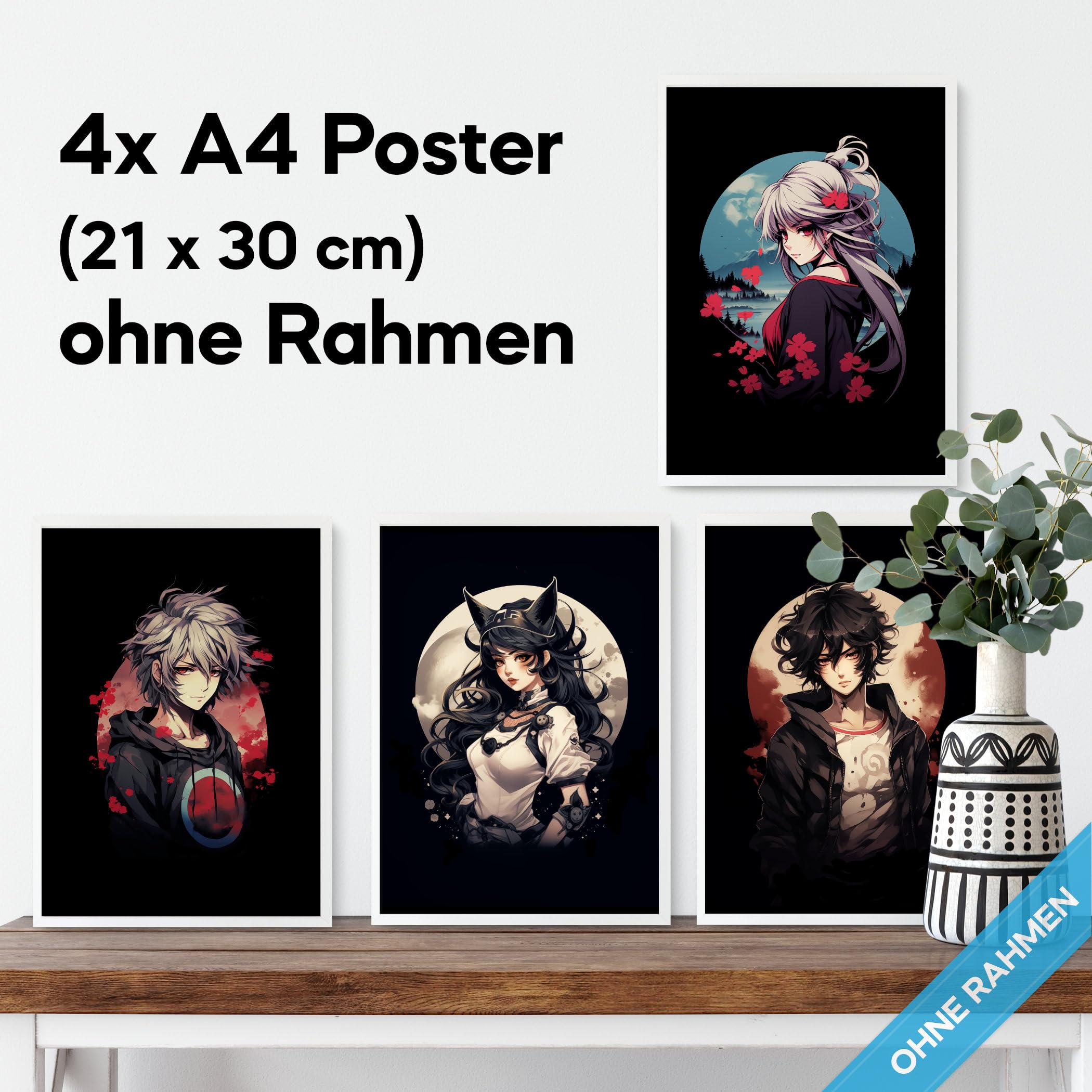 mojoliving Gaming Zimmer Deko Bilder | Poster Wand für Gamer Jugendzimmer | Set mit Neon Sign Motive | Coole Geschenke für Gamer | Zocker Bilder Wand | Neon Wandbild
