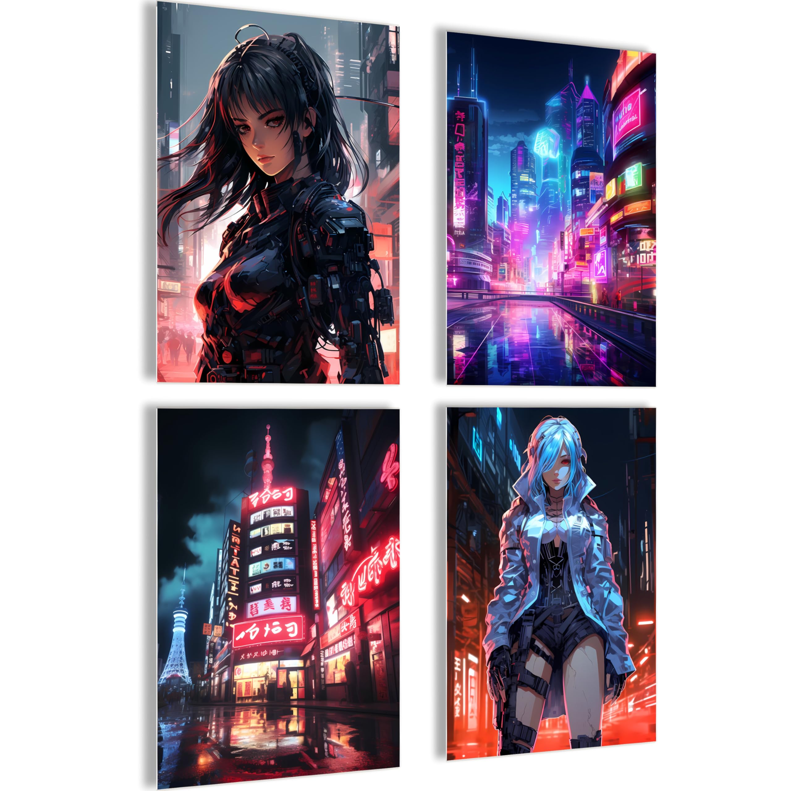 mojoliving Gaming Zimmer Deko Bilder | Poster Wand für Gamer Jugendzimmer | Set mit Neon Sign Motive | Coole Geschenke für Gamer | Zocker Bilder Wand | Neon Wandbild