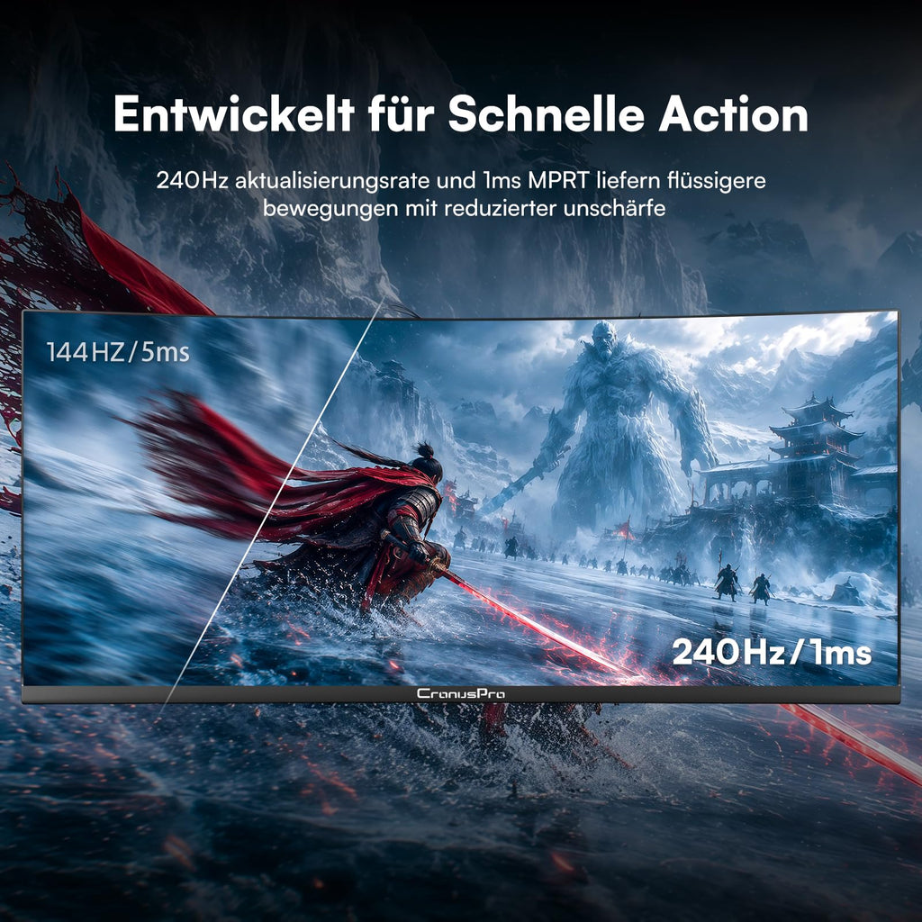 34 Zoll Ultrawide Curved Gaming Monitor, 165Hz, 1ms MPRT, UWQHD