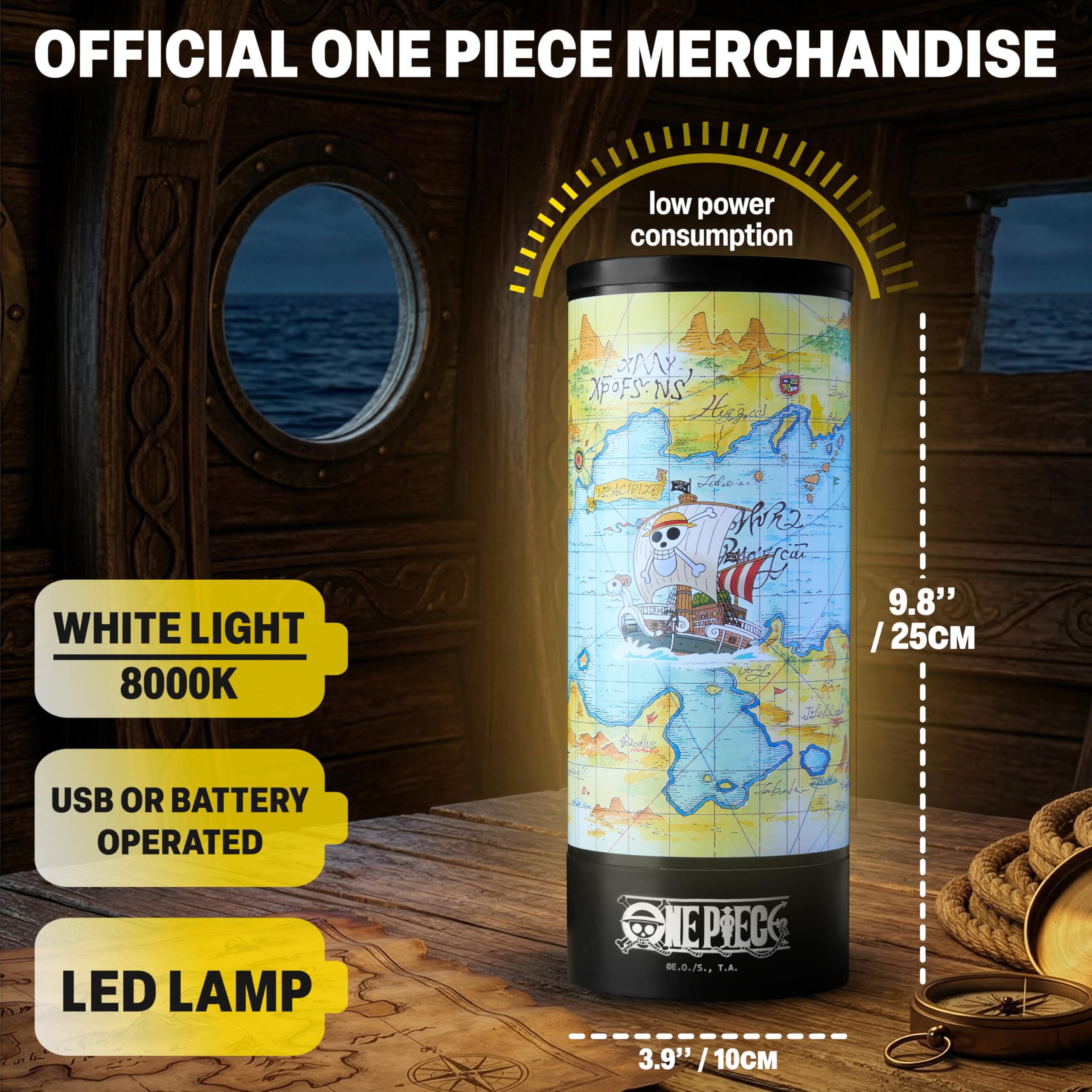 One Piece Skull 3D LED Nachtlicht, Straw Hat Tischlampe mit 3 Helligkeitsstufen, USB oder Batterie, Tragbar Weißes Licht LED lampe, Anime Geschenke für Zimmer Deko (Mehrfarbig 3D Skull)