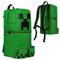 Minecraft Rucksack Kinder Jungen Kinderrucksack Creeper Freizeitrucksack mit Reißverschluss-Fächern für Schulrucksack Schule Sport Alltag