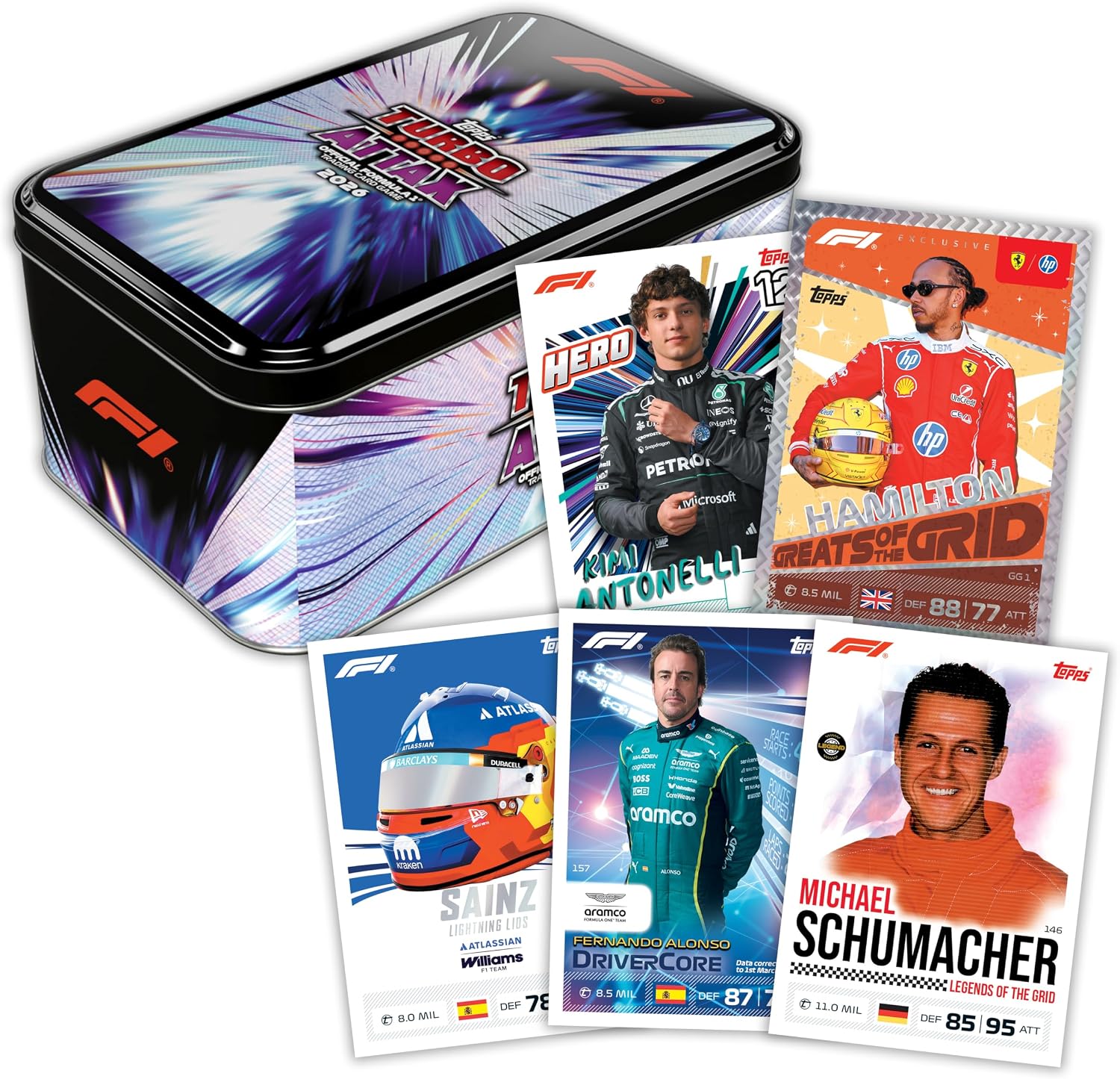 Topps Formula 1 2026 Turbo Attax - Super Tin - Greats of the Grid