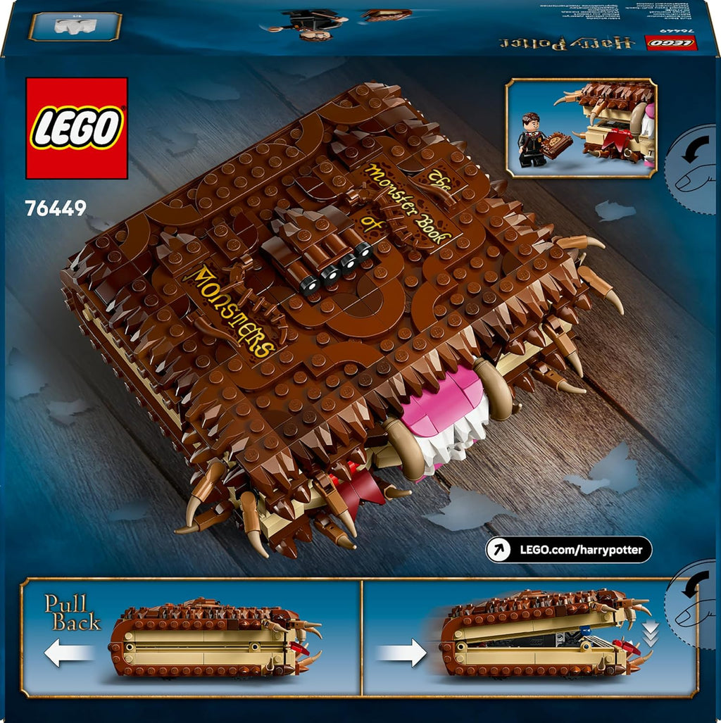 LEGO Harry Potter Beißendes Monsterbuch der Monster – Interaktives Spielzeug mit Rückziehmotor und beißendem Mund – mit Neville Longbottom Mini-Figur – Geschenk für Kinder, Harry Potter Fans – 76449