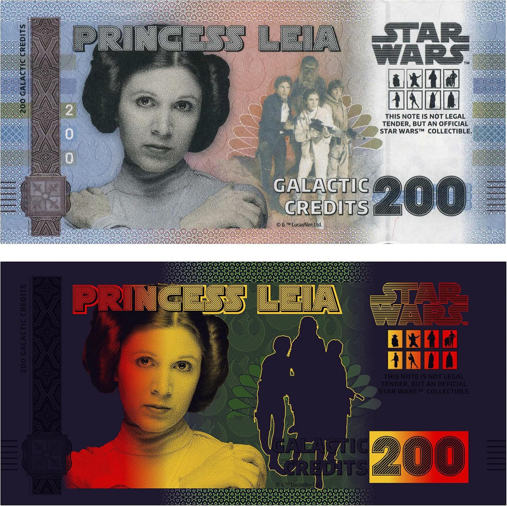Star Wars Sammlerbanknote – Princess Leia Collectible Note – Limitierte Edition – mit goldenem Hologramm und UV-Effekten – Kein Spielzeug