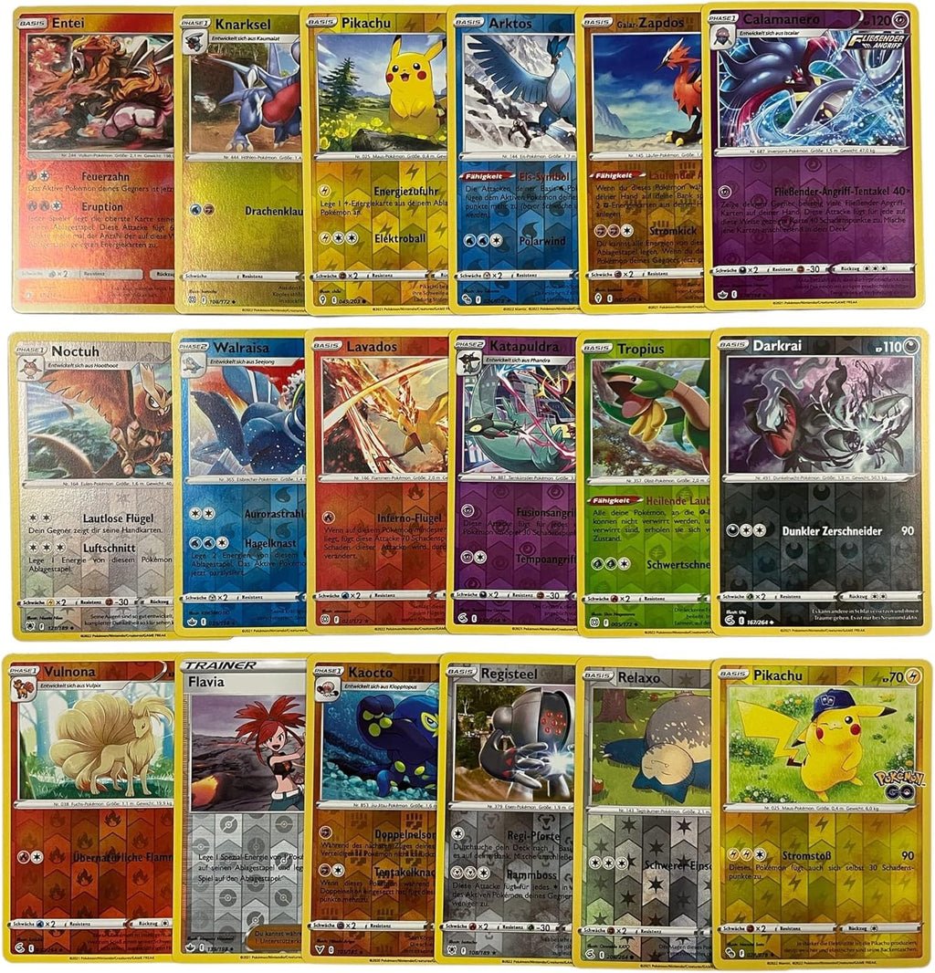400x Pokémon Karten Deutsch 20 Holo oder Reverse Holo - 330x Common - 50x Energiekarten – Originale Karten aus aktuellen Sets Zufällige Auswahl Sammelkarten + Heartforcards® Versandschutz