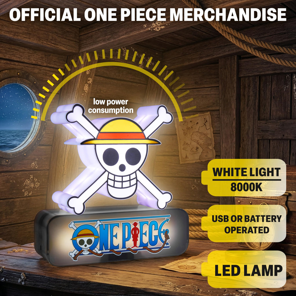 One Piece Skull 3D LED Nachtlicht, Straw Hat Tischlampe mit 3 Helligkeitsstufen, USB oder Batterie, Tragbar Weißes Licht LED lampe, Anime Geschenke für Zimmer Deko (Mehrfarbig 3D Skull)