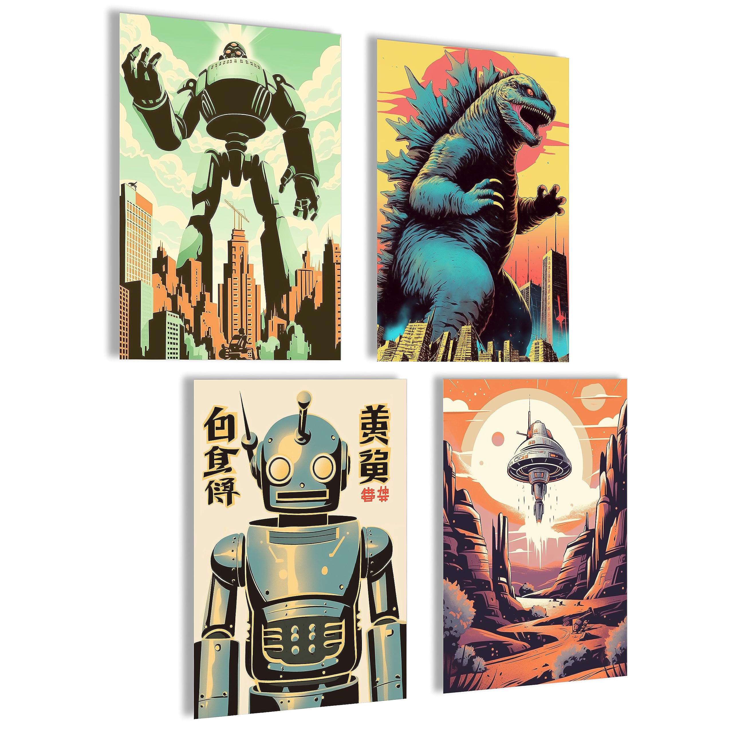 mojoliving Gaming Zimmer Deko Bilder | Poster Wand für Gamer Jugendzimmer | Set mit Neon Sign Motive | Coole Geschenke für Gamer | Zocker Bilder Wand | Neon Wandbild