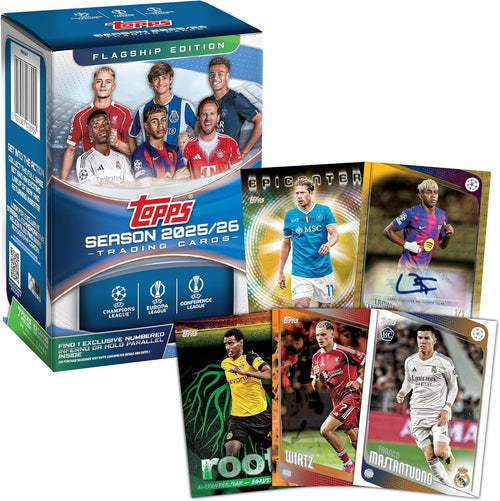 2025-26 Topps UEFA Club-Wettbewerbe Fußball – Fabrikversiegelt – Vorteilsbox
