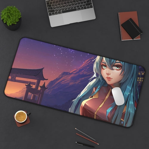 Anime Girl in Space Suit Desk Mat – Schreibtischunterlage im futuristischen Anime-Design