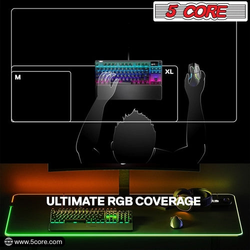5Core RGB Gaming-Mauspad – 12 Lichteffekte für dein Gaming-Setup