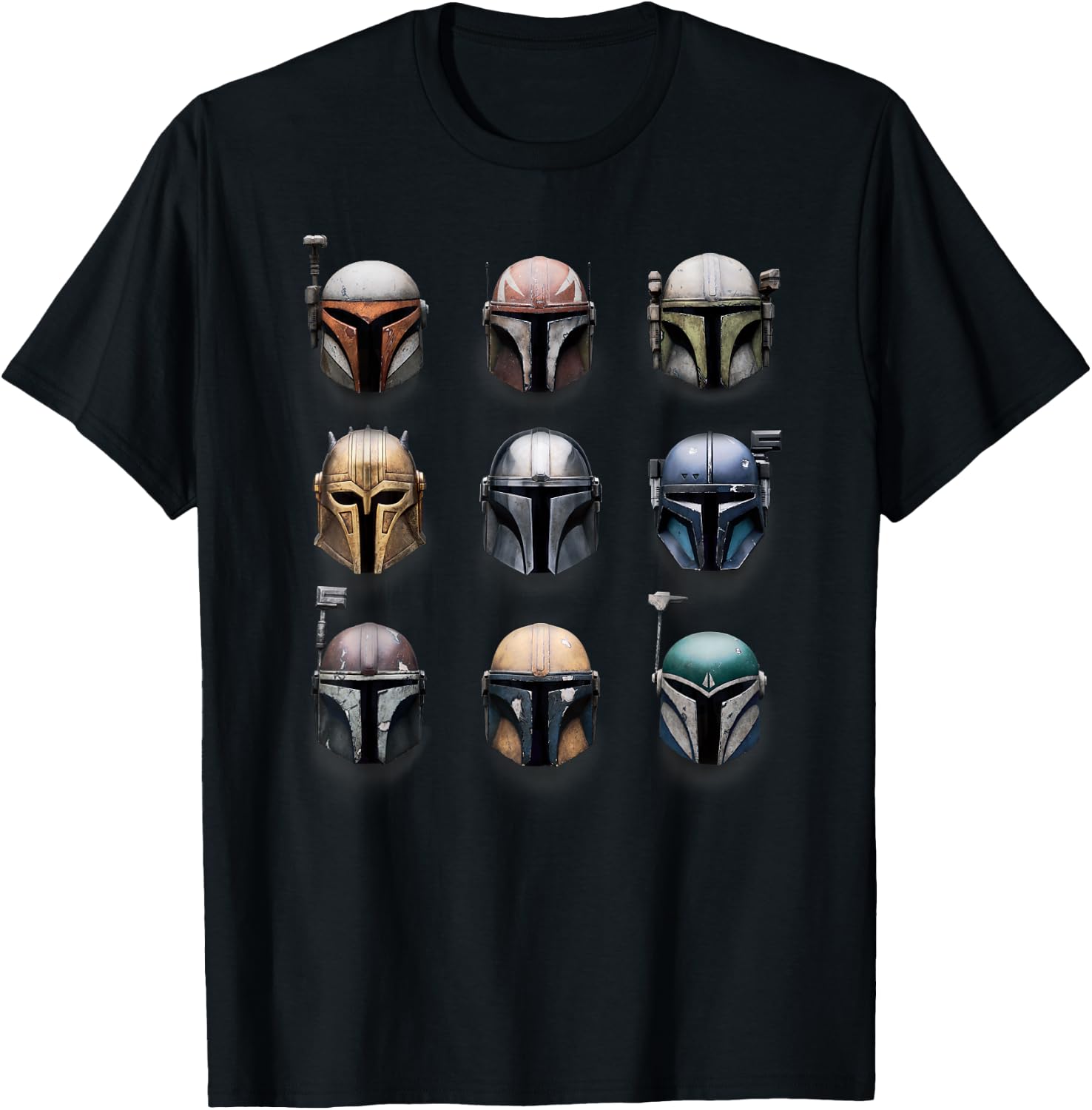 Star Wars The Mandalorian Battle Worn Helmets T-Shirt