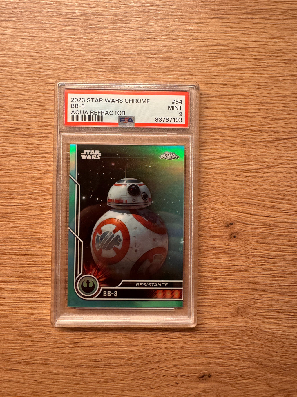 BB-8 – Aqua Refractor #54 (PSA 9 Mint) | 2023 Topps Chrome Star Wars | Limitiert auf 199 Exemplare