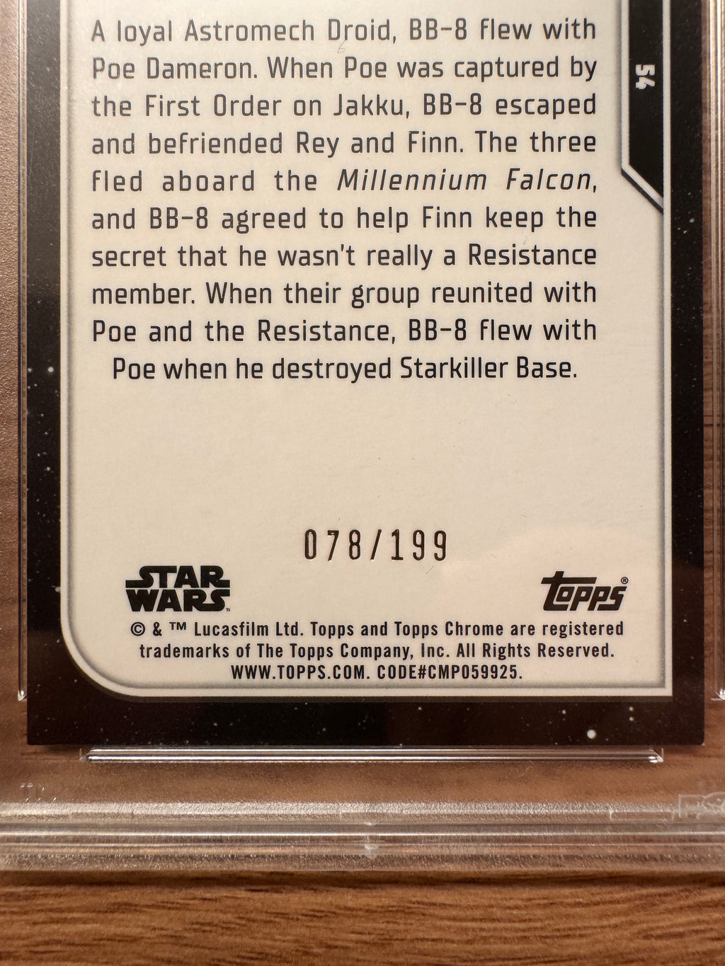BB-8 – Aqua Refractor #54 (PSA 9 Mint) | 2023 Topps Chrome Star Wars | Limitiert auf 199 Exemplare