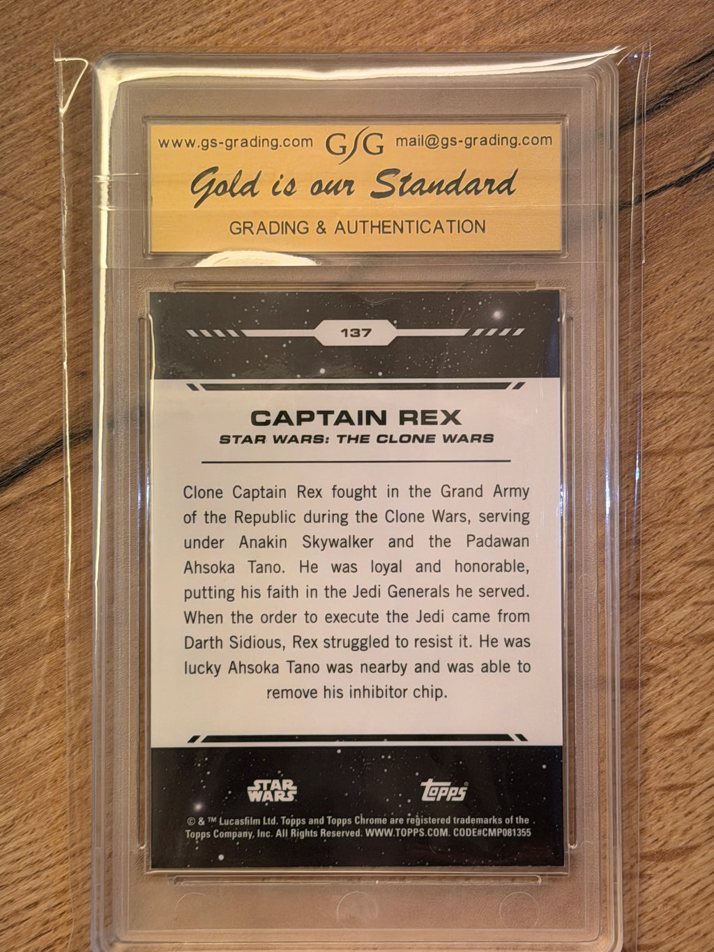 2024 Topps Chrome Star Wars – Captain Rex #137 (GSG 9.5 Mint Plus)