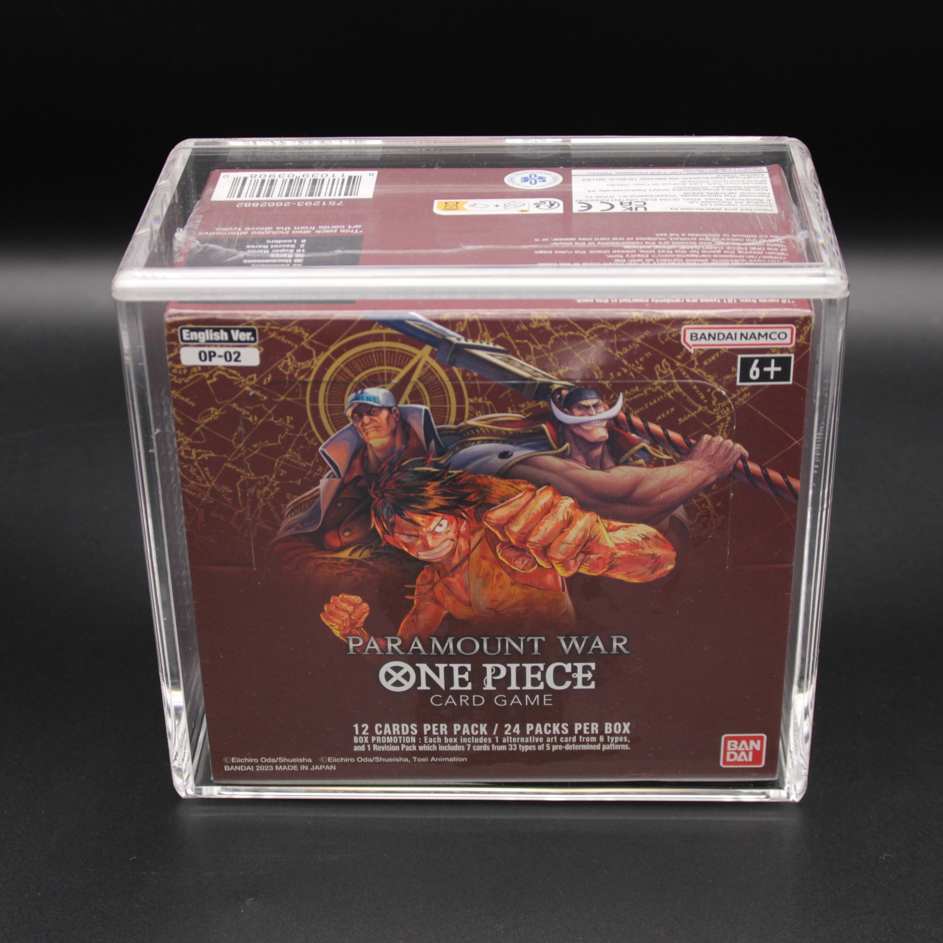 Premium Acrylcase für One Piece 01 FIRST PRINT & 02 FIRST PRINT Booster Box Englisch